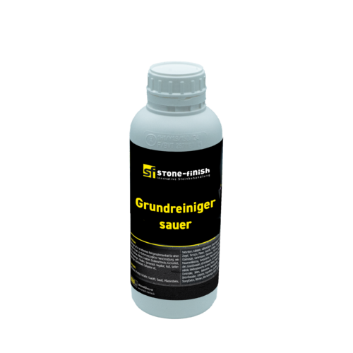 StoneFinish Grundreiniger sauer ist ein industrielles Reinigungskonzentrat zur Entfernung starker Verschmutzungen und organischer Rückstände auf säurebeständigen Untergründen. Ideal für Beton, Keramik, Kunst- und Naturstein. Auch bei Ruß, Ausblühungen, Rost und Algen wirksam. Pur oder verdünnt anwendbar, auch für vertikale Flächen geeignet.